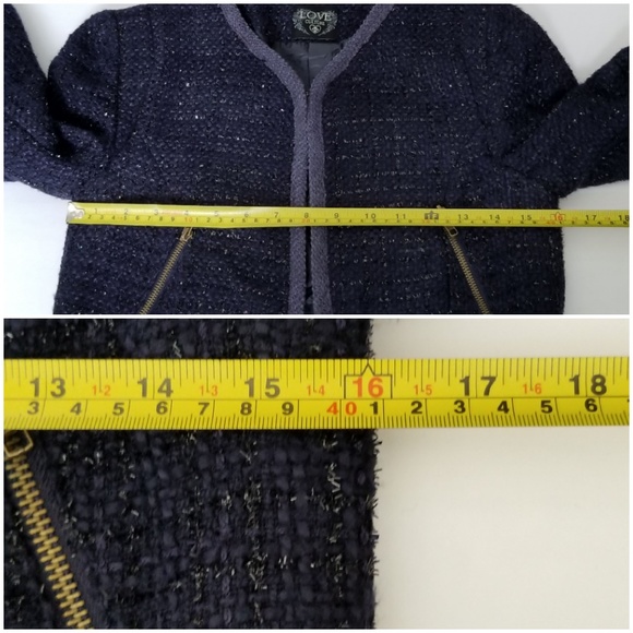 Love Culture Women's Blazer 3/4 Sleeve Blue Sz S - Picture 7 of 8